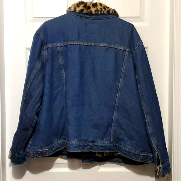 Levis Jean Jacket Leopard Lined 3X 🆕️ - Picture 3 of 8